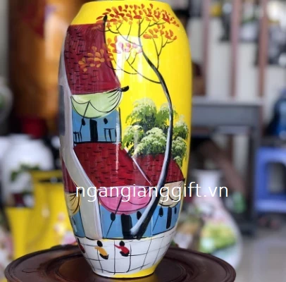 Bình hoa chum sơn mài